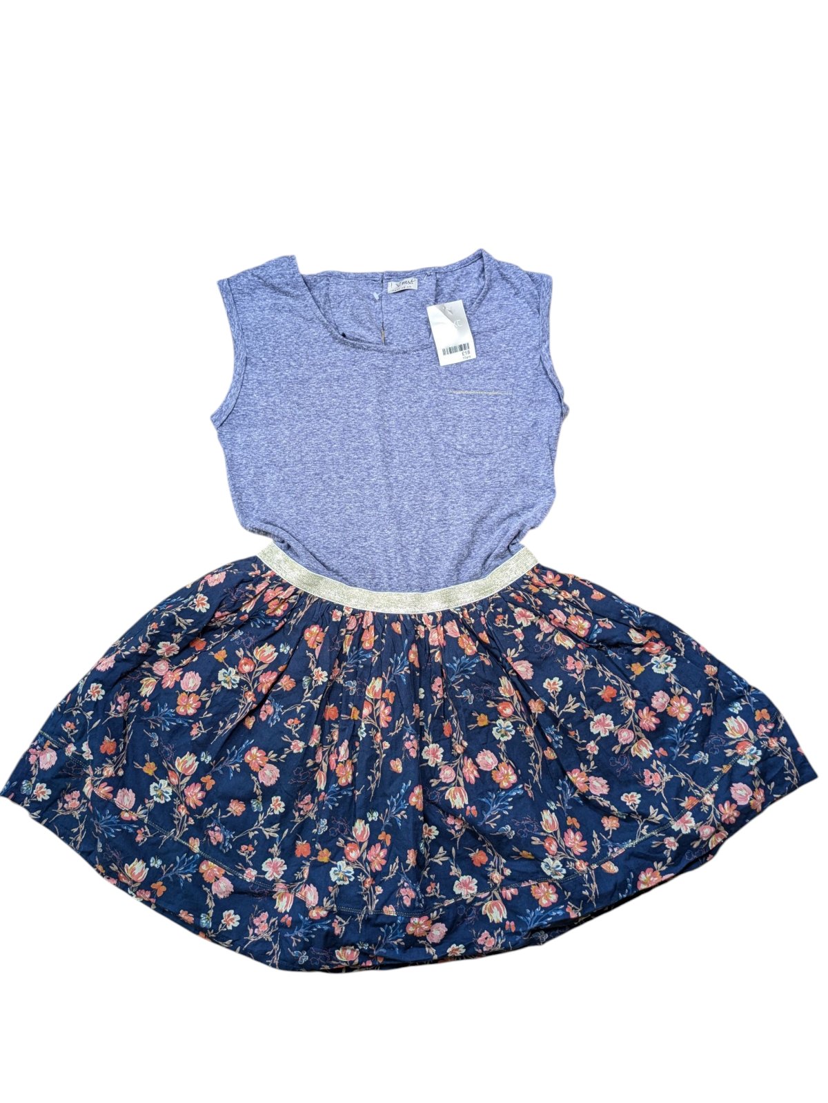 Modré šaty s květinovou sukní outlet Next