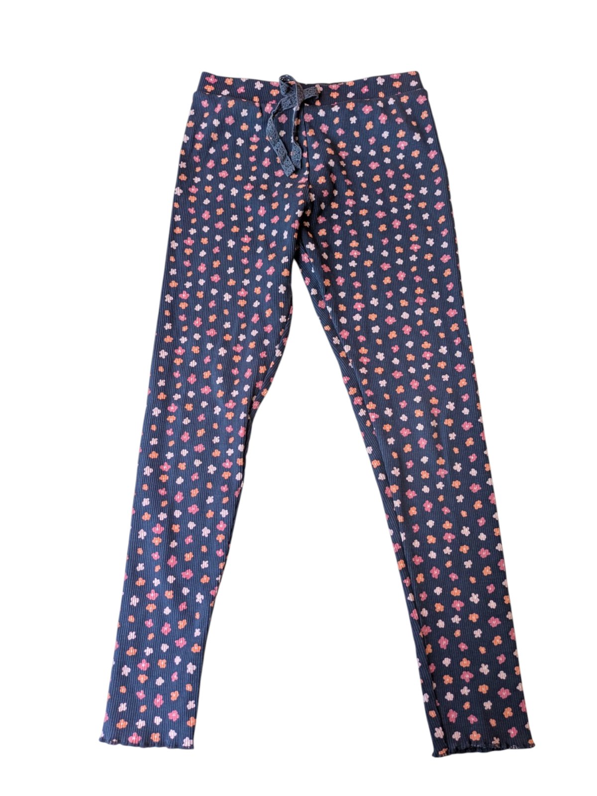 tmavě modré legínky s květinami pro holky secondhand Primark 