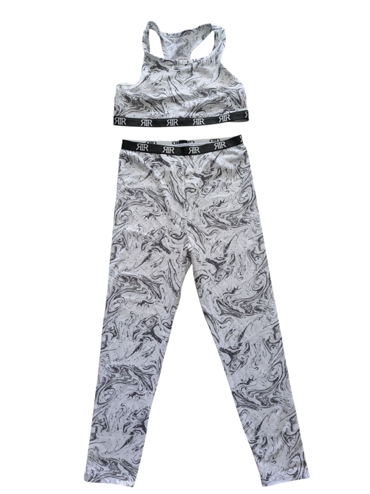 legínky s bíločerným motivem pro holky secondhand River Island 