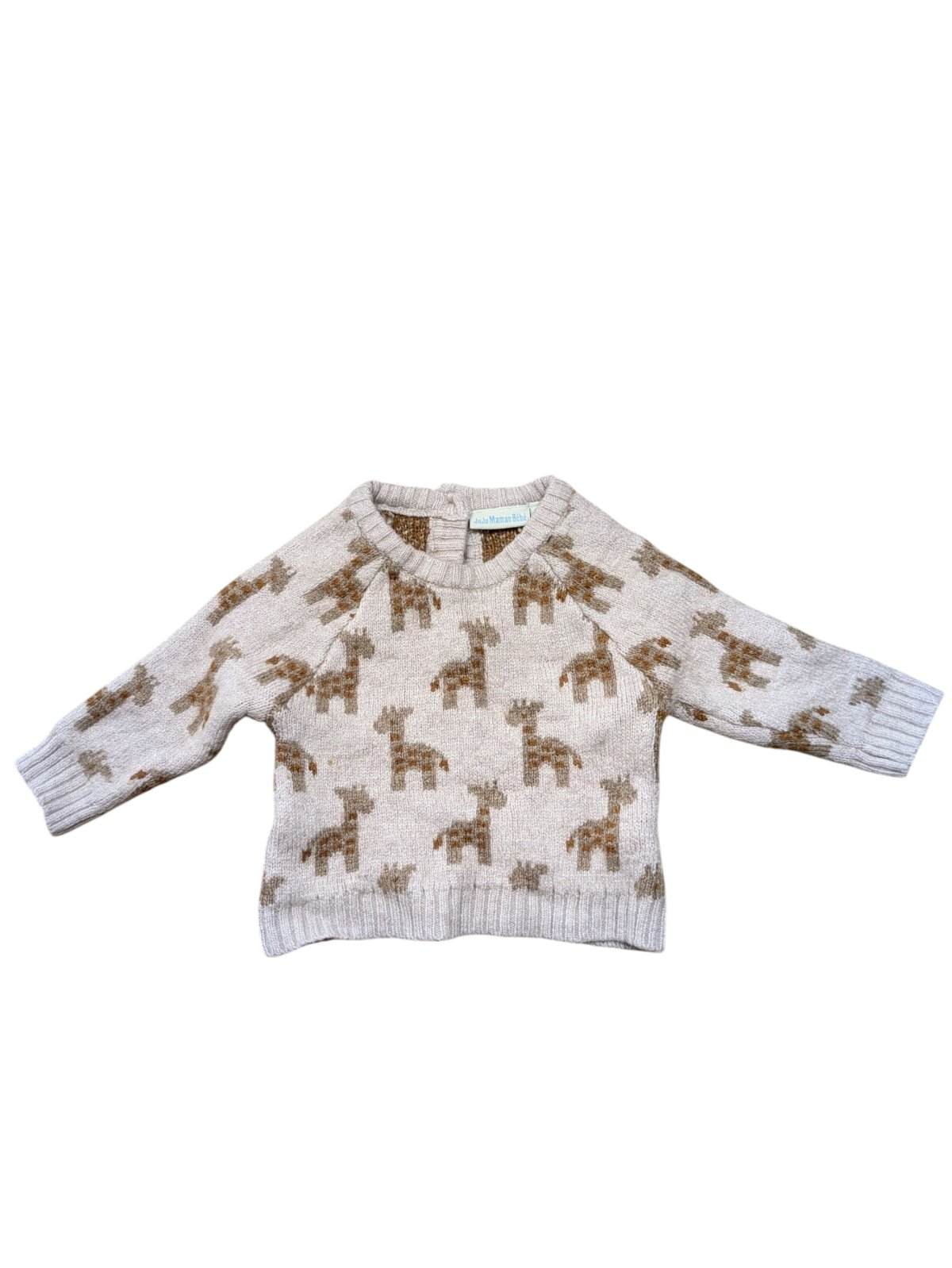 Světlý svetr se zvířátky pro kluky secondhand Jojo Maman Bébé