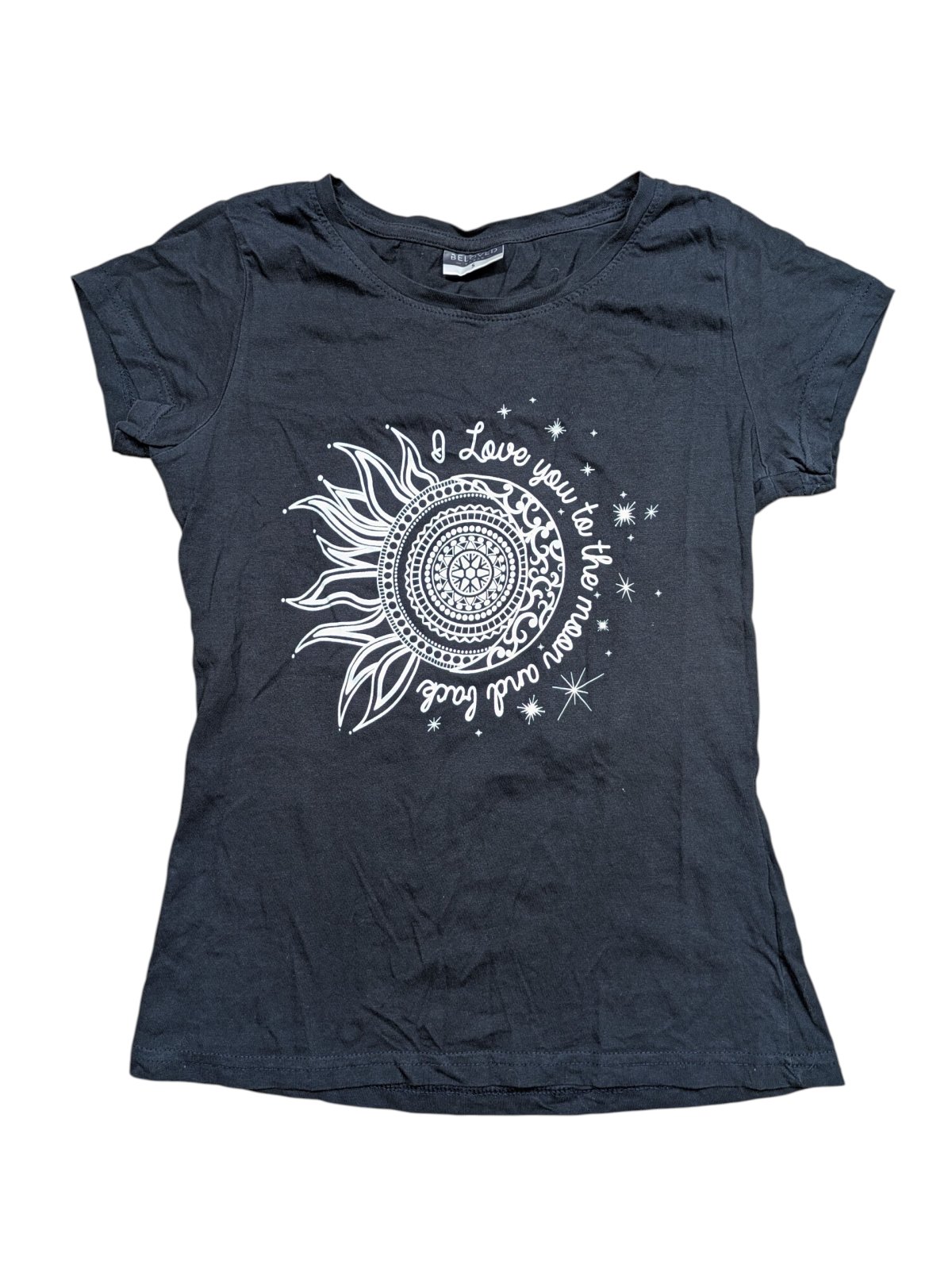 Černé triko s obrázkem pro holky secondhand Beloved