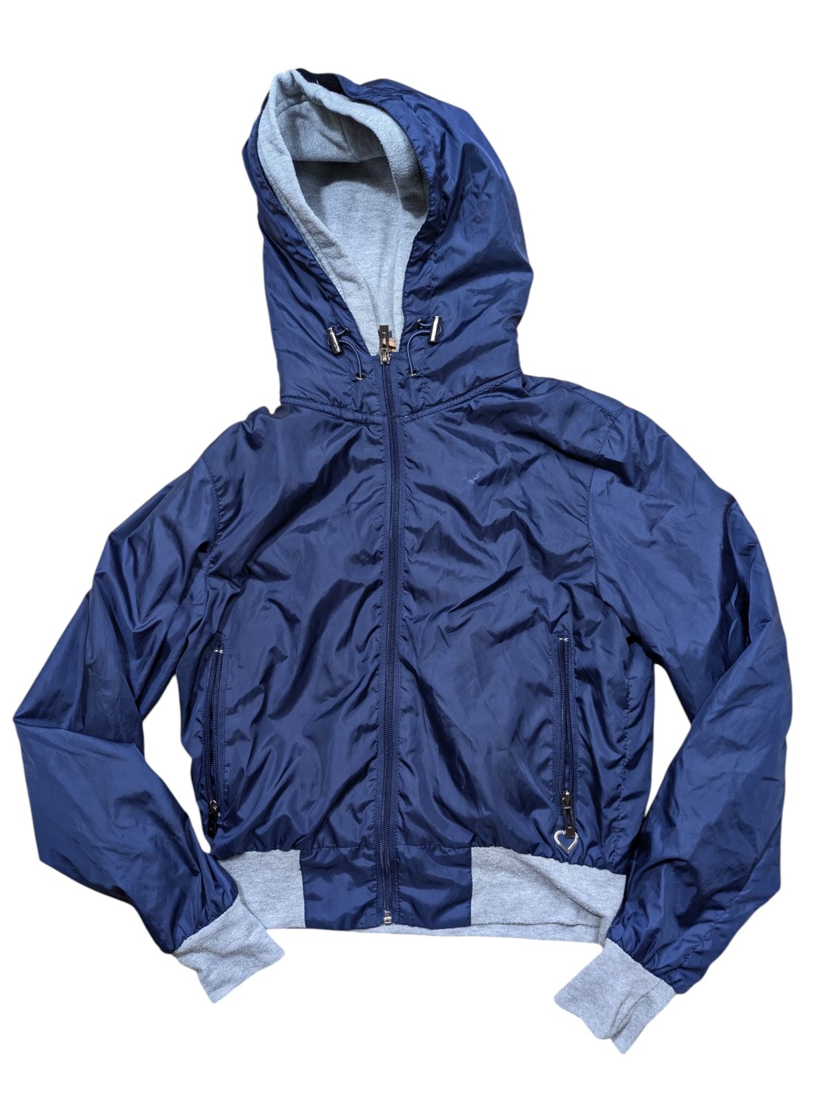 Tmavá šusťáková bunda pro holky secondhand Please Luxury