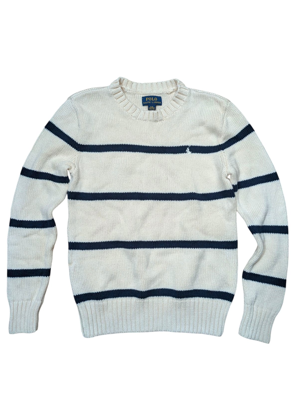 Světlý pruhovaný svetr pro holky secondhand Ralph Lauren