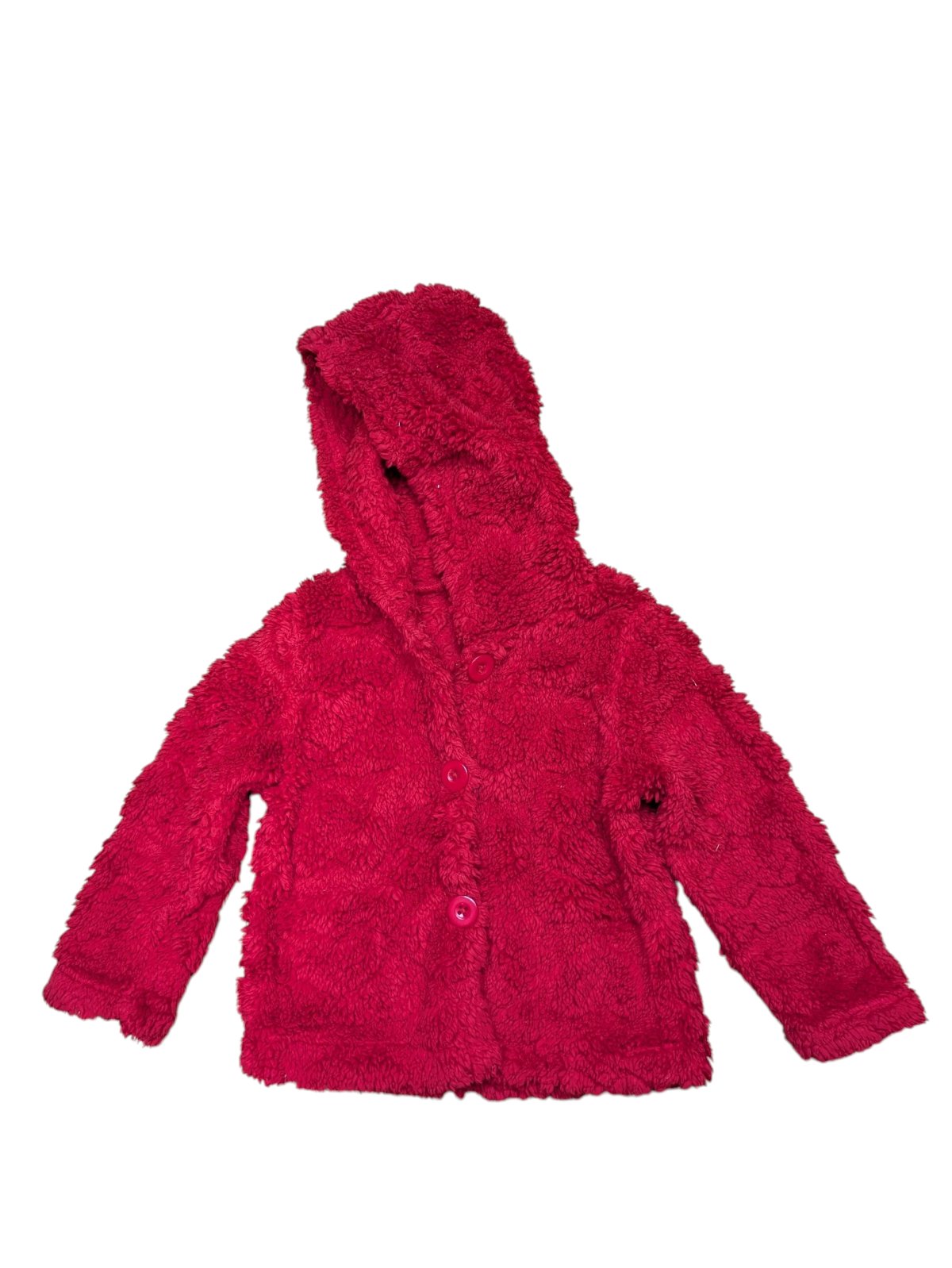 Červený chlupatý kabát pro holky secondhand 