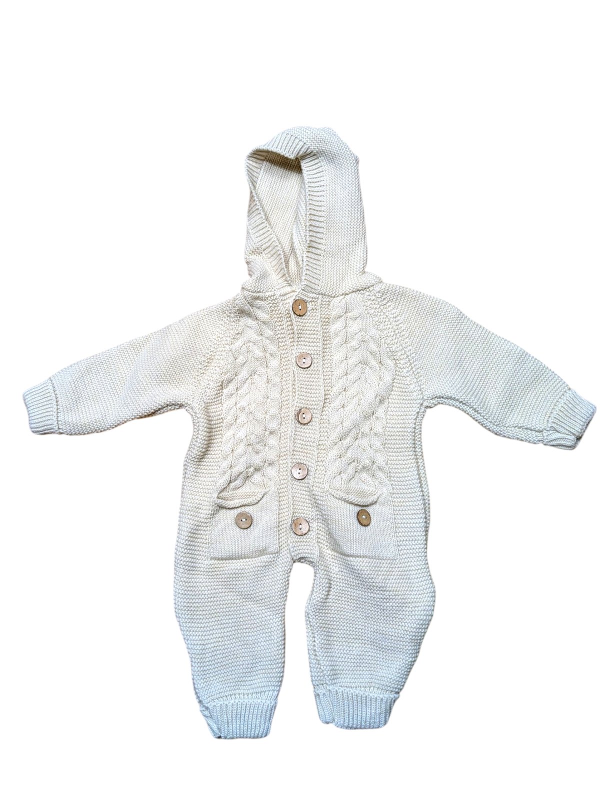 Světlý pletený overal overal teplý pro kluky