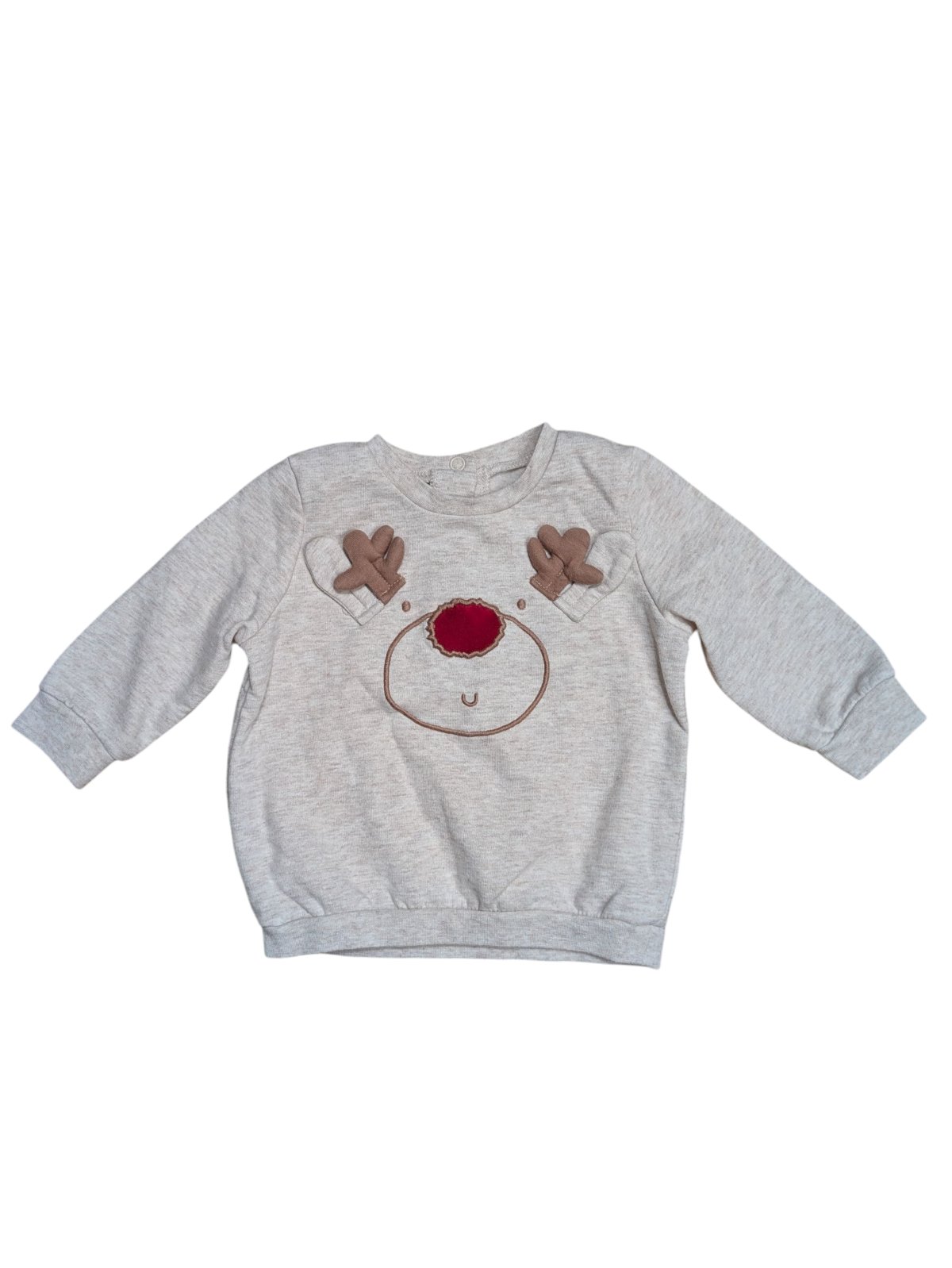 Světlá žíhaná mikina se sobem pro kluky secondhand Matalan