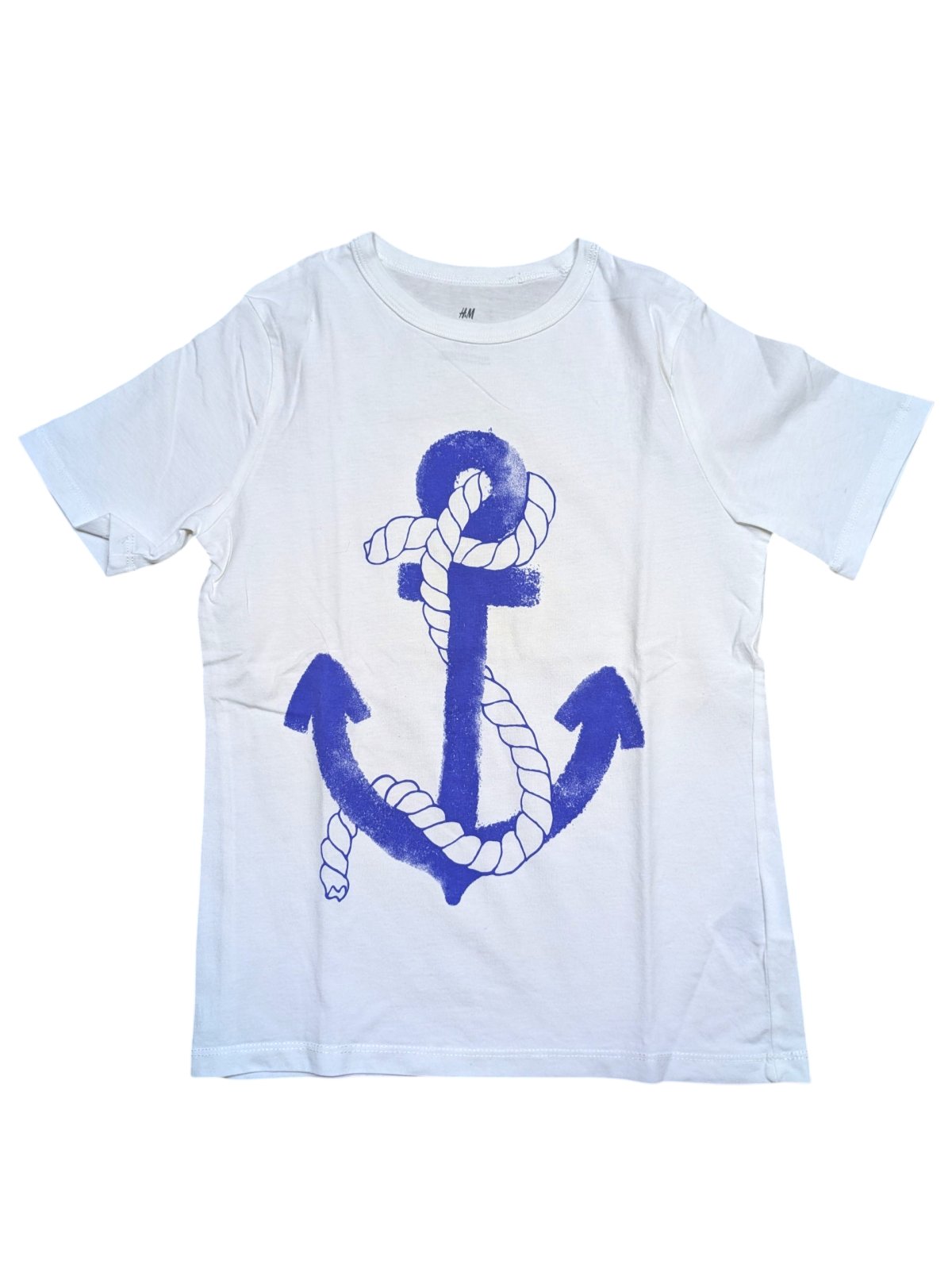 Bílé triko s kotvou pro kluky secondhand H&M