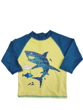 Koupací triko s dlouhým rukávem žluto-modré dl. rukáv secondhand