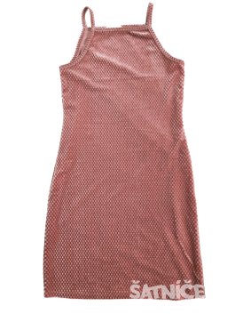 Růžové šaty na ramínkách se vzorem secondhand