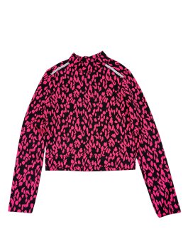 Vzorovaná mikina černo růžová pro holky secondhand River Island