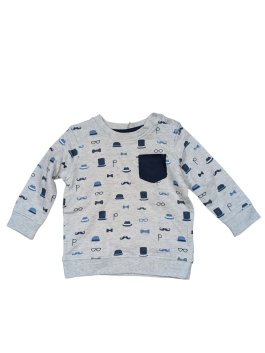 Šedá mikina s obrázky pro kluky outlet F&F