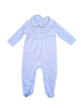 Bílé dupačky zdobené pro holky outlet Watch Me Grow