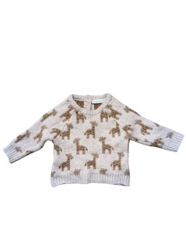 Světlý svetr se zvířátky pro kluky secondhand Jojo Maman Bébé