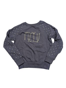 Šedá mikina s obrázkem a hvězdičkami pro holky secondhand little kids