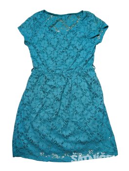 Tyrkysové šaty zdobené pro holky secondhand 