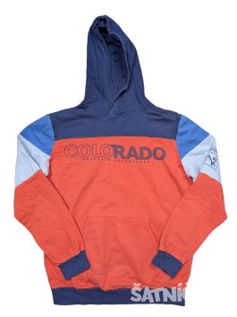 Oranžovo modrá mikina pro kluky secondhand Destination