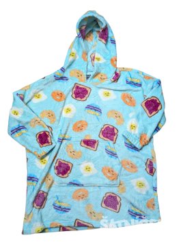 Světle modrá županová mikina s obrázky secondhand Studio