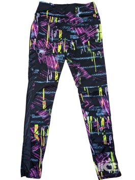 Černé legíny se vzorem pro holky secondhand 