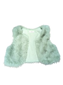 Zelená chlupatá vestička pro holky secondhand Next