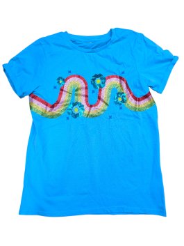 Světle modré triko s obrázkem pro holky secondhand Next