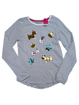 Pruhované triko s vánoční tématikou pro holky outlet Nutmeg