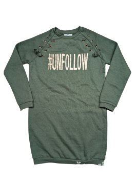 Tmavě zelené mikinové šaty pro holky secondhand Primark