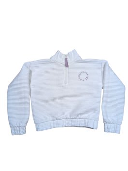 Bílá žebrovaná mikina pro holky secondhand Primark