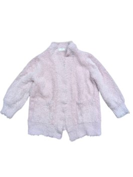 Růžový chlupatý svetr bez zapínání pro holky secondhand Next