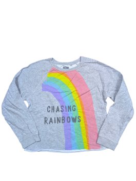 Šedá mikina s duhou pro holky secondhand Next