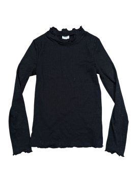 Černé elastické triko žebrované pro holky secondhand F&F