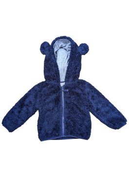 Tmavě modrá teplejší huňatá bunda pro kluky secondhand Nutmeg