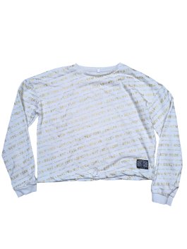 Bílá mikina slabá se zlatými nápisy pro holky secondhand C&A