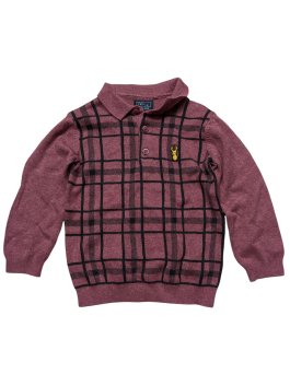 Vinová žíhaná svetrová mikina slabá pro kluky secondhand Next