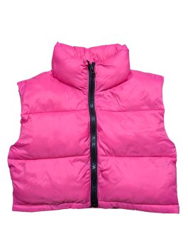 Růžová šusťáková vesta pro holky secondhand 