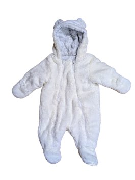 Bilá zimní kombinéza chlupatá pro holky secondhand Primark