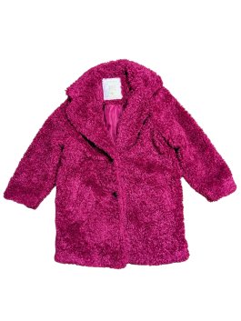 Vínový kabát huňatý pro holky secondhand Matalan