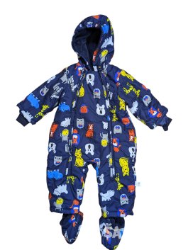 Modrá zimní kombinéza s obrázky pro kluky secondhand Kids Bett