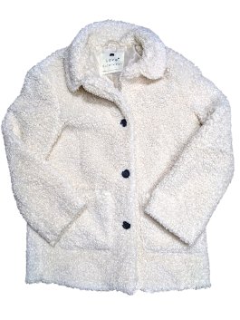 Bílý kabát huňatý pro holky secondhand F&F