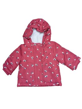 Růžová zimní bunda s kytičkami pro holky secondhand Primark