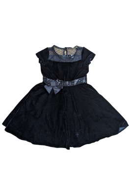 Černé semišové šaty s mašličkou pro holky secondhand TU