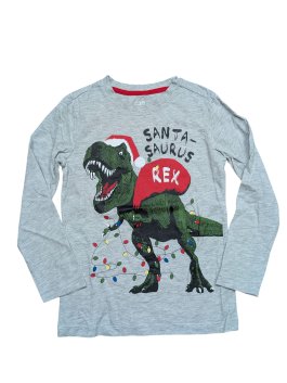 Šedé triko s vánočním Trexem pro kluky secondhand Nutmeg