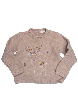 Růžový svetr s obrázkem pro holky secondhand Next