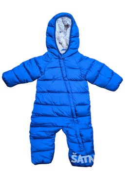 Modrá teplá zimní kombinéza s kožíškem secondhand Lily&Dan