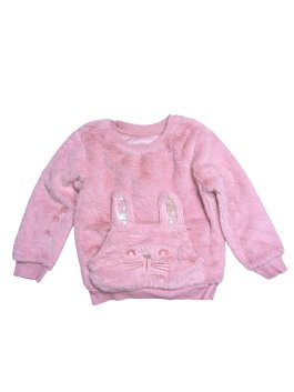 Růžová mikina chlupatá pro holky secondhand Nutmeg