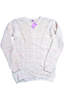 Světlý růžovo bílý svetr pro holky outlet F&F