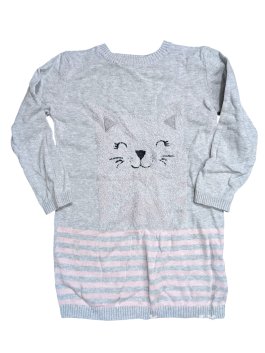 Šedý svetr s kočičkou pro holky secondhand Primark