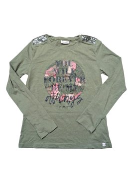 Zelené triko s obrázkem dlouhý rukáv pro holky secondhand Coccodrillo