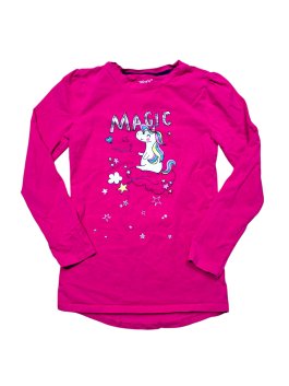 Růžové triko s jednorožcem pro holky secondhand Wolf