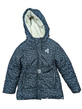 Tmavá zimní bunda s kytičkami pro holky secondhand Topolino