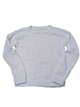 Bílý svetr se stříbrnými nikami pro holky secondhand 